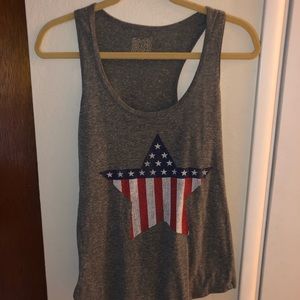 Gray razor back tank top